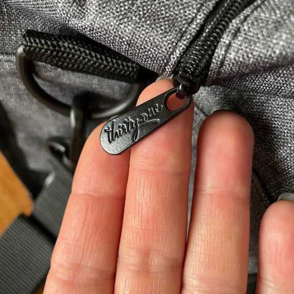 Crossbody Organizing Tote - charcoal and heavy PVC - Picture 4 of 15